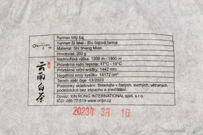Yunnan Bai Cha 2023 Orijin Bing Cha 200g