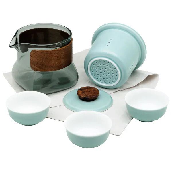 Produkt Souprava cestovní sklo a porcelán olivová Obrázek